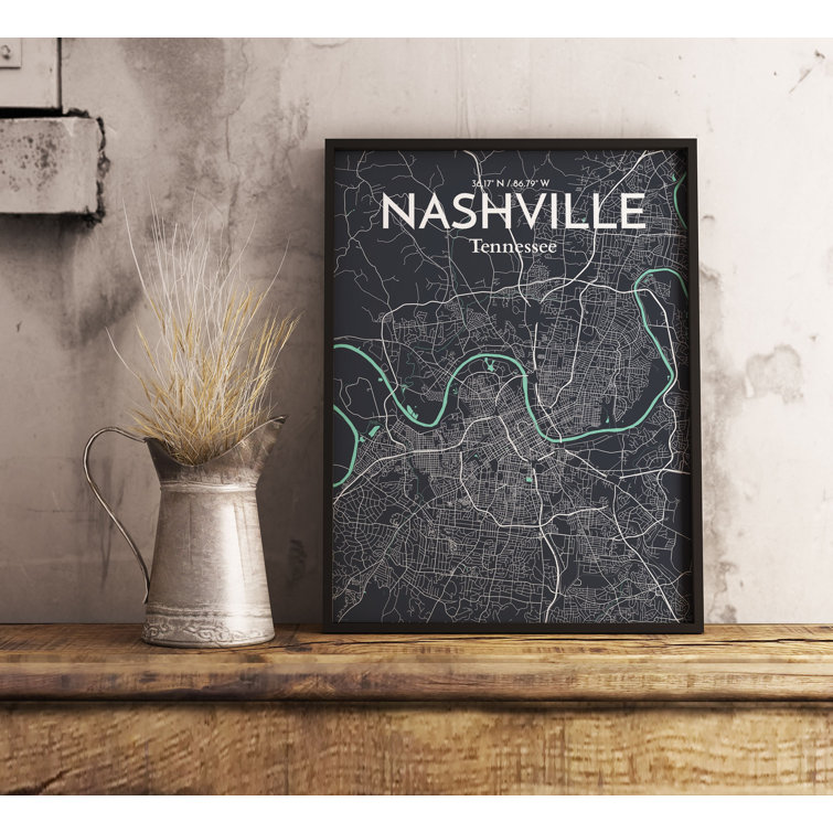 Williston Nashville City Map Unframed Graphic Art Wayfair